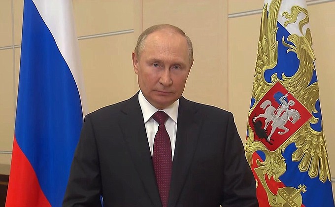 President of the Russian Federation Vladimir Putin video address on National Flag Day